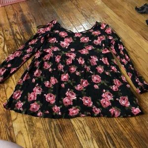 Forever 21 Floral Long Sleeve Babydoll Dress
